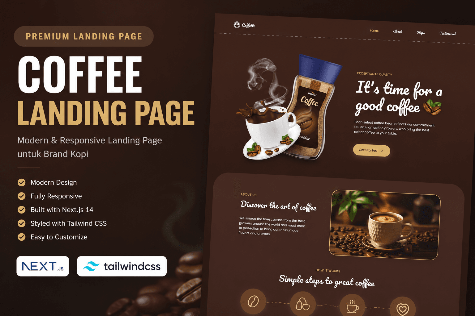 Coffetto – Coffee Brand Landing Page Template